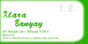 klara banyay business card